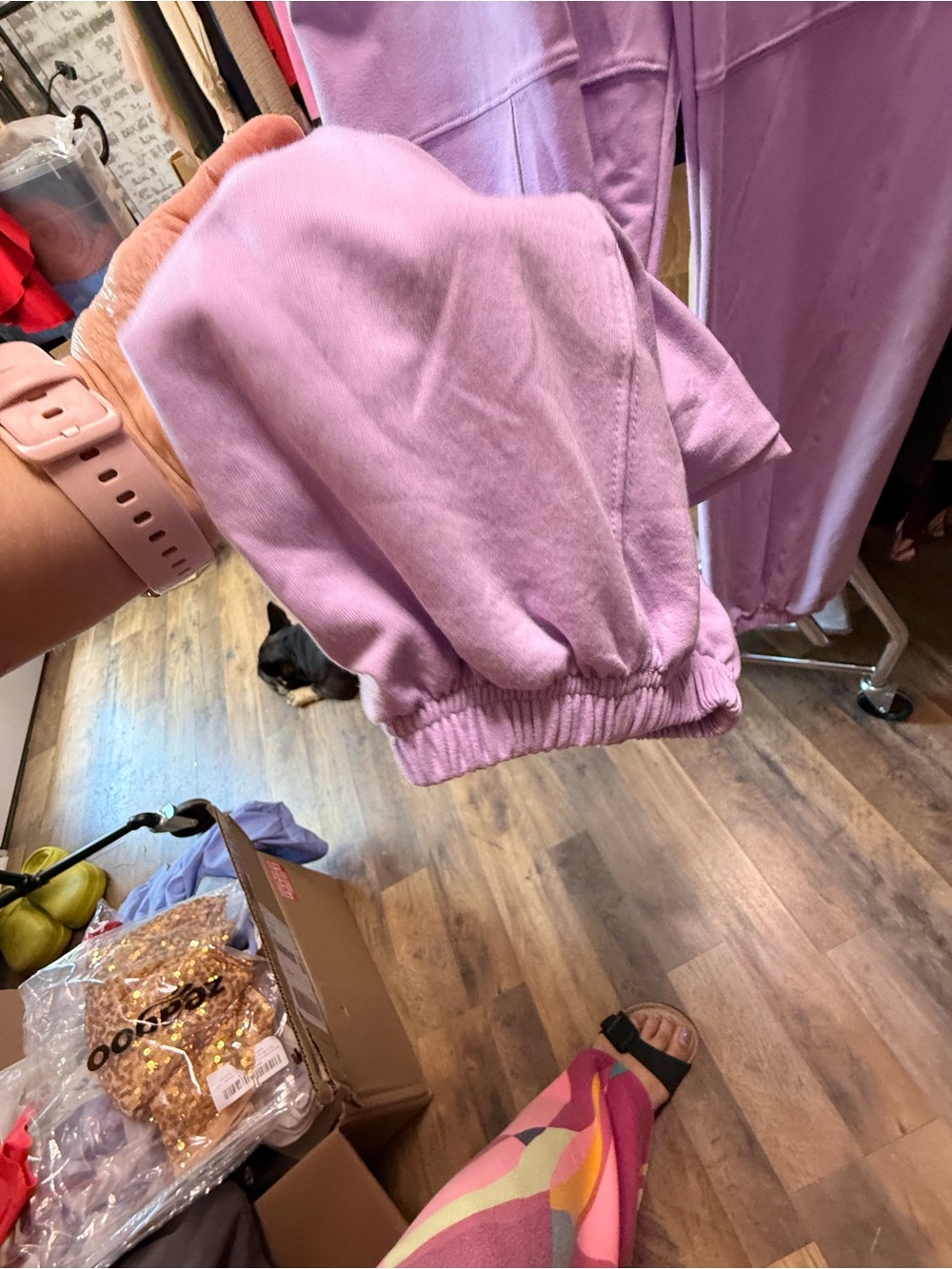 Cap-Sleeve Lilac Drawstring Jumpsuit - Picture 8 of 9